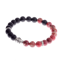 Load image into Gallery viewer, Men And Women Color Natural Stone Beads Silver Buddha Hand 8MM Fashion Bracelets
