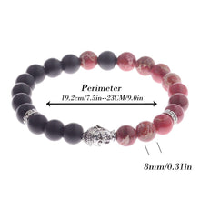 Load image into Gallery viewer, Men And Women Color Natural Stone Beads Silver Buddha Hand 8MM Fashion Bracelets
