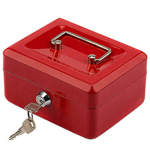 Load image into Gallery viewer, Stainless Steel Tiered Cash Money Box Lock Locking Bank Safe Key Security Tray
