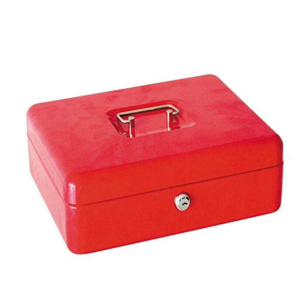 Stainless Steel Tiered Cash Money Box Lock Locking Bank Safe Key Secur ...