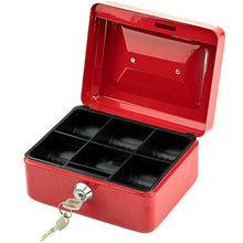 Load image into Gallery viewer, Stainless Steel Tiered Cash Money Box Lock Locking Bank Safe Key Security Tray
