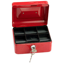 Load image into Gallery viewer, Stainless Steel Tiered Cash Money Box Lock Locking Bank Safe Key Security Tray
