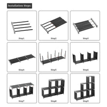 Load image into Gallery viewer, Storage Organizer Closet 6/9 Multi Black Closet Stacker Clothes Modular Cubes
