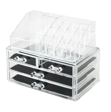 Load image into Gallery viewer, Thick Acrylic Makeup Jewelry Case Organizer Storage Holder Box 4-Drawers New
