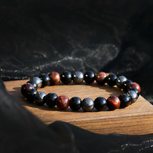 Load image into Gallery viewer, Triple Protection Luck Hematite Beads Black Obsidian Tiger&#39;s Eye Stone Bracelets
