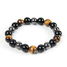 Load image into Gallery viewer, Triple Protection Luck Hematite Beads Black Obsidian Tiger&#39;s Eye Stone Bracelets
