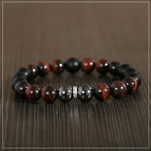 Load image into Gallery viewer, Triple Protection Luck Hematite Beads Black Obsidian Tiger&#39;s Eye Stone Bracelets
