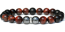 Load image into Gallery viewer, Triple Protection Luck Hematite Beads Black Obsidian Tiger&#39;s Eye Stone Bracelets
