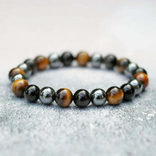 Load image into Gallery viewer, Triple Protection Luck Hematite Beads Black Obsidian Tiger&#39;s Eye Stone Bracelets
