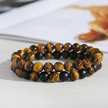 Load image into Gallery viewer, Triple Protection Luck Hematite Beads Black Obsidian Tiger&#39;s Eye Stone Bracelets
