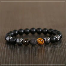 Load image into Gallery viewer, Triple Protection Luck Hematite Beads Black Obsidian Tiger&#39;s Eye Stone Bracelets
