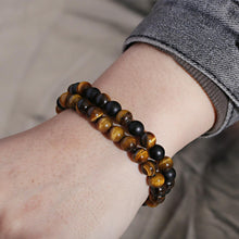 Load image into Gallery viewer, Triple Protection Luck Hematite Beads Black Obsidian Tiger&#39;s Eye Stone Bracelets
