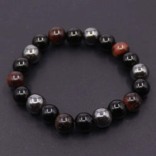 Load image into Gallery viewer, Triple Protection Luck Hematite Beads Black Obsidian Tiger&#39;s Eye Stone Bracelets
