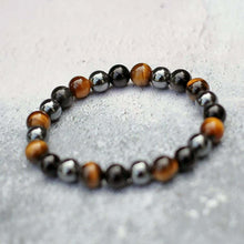Load image into Gallery viewer, Triple Protection Luck Hematite Beads Black Obsidian Tiger&#39;s Eye Stone Bracelets
