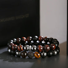 Load image into Gallery viewer, Triple Protection Luck Hematite Beads Black Obsidian Tiger&#39;s Eye Stone Bracelets
