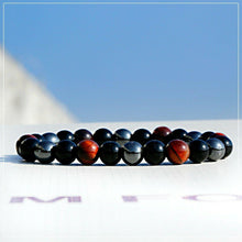Load image into Gallery viewer, Triple Protection Luck Hematite Beads Black Obsidian Tiger&#39;s Eye Stone Bracelets
