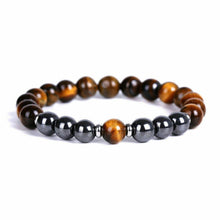 Load image into Gallery viewer, Triple Protection Luck Hematite Beads Black Obsidian Tiger&#39;s Eye Stone Bracelets
