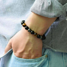 Load image into Gallery viewer, Triple Protection Luck Hematite Beads Black Obsidian Tiger&#39;s Eye Stone Bracelets
