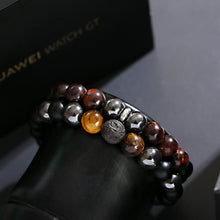 Load image into Gallery viewer, Triple Protection Luck Hematite Beads Black Obsidian Tiger&#39;s Eye Stone Bracelets
