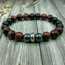 Load image into Gallery viewer, Triple Protection Luck Hematite Beads Black Obsidian Tiger&#39;s Eye Stone Bracelets
