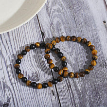 Load image into Gallery viewer, Triple Protection Luck Hematite Beads Black Obsidian Tiger&#39;s Eye Stone Bracelets
