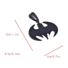 Load image into Gallery viewer, Unisex Women Men Bat Batman Pendant Necklace Black Alloy Stainless Steel Charm
