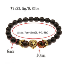 Load image into Gallery viewer, Vintage Crown Lion Head Bracelet Luxury Tiger Eye Stone Bead Bracelets Jewelry
