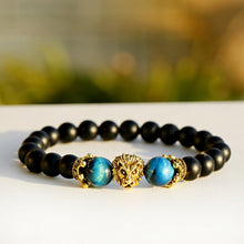 Load image into Gallery viewer, Vintage Crown Lion Head Bracelet Luxury Tiger Eye Stone Bead Bracelets Jewelry

