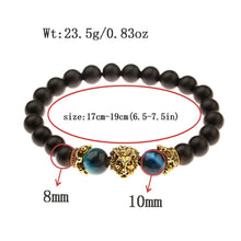 Load image into Gallery viewer, Vintage Crown Lion Head Bracelet Luxury Tiger Eye Stone Bead Bracelets Jewelry

