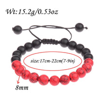 Load image into Gallery viewer, Yoga Red and Black Matte Agate Beaded Bracelets Mala Energy Bracelets Jewelry Gift
