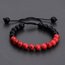 Load image into Gallery viewer, Yoga Red and Black Matte Agate Beaded Bracelets Mala Energy Bracelets Jewelry Gift
