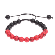Load image into Gallery viewer, Yoga Red and Black Matte Agate Beaded Bracelets Mala Energy Bracelets Jewelry Gift
