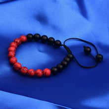 Load image into Gallery viewer, Yoga Red and Black Matte Agate Beaded Bracelets Mala Energy Bracelets Jewelry Gift
